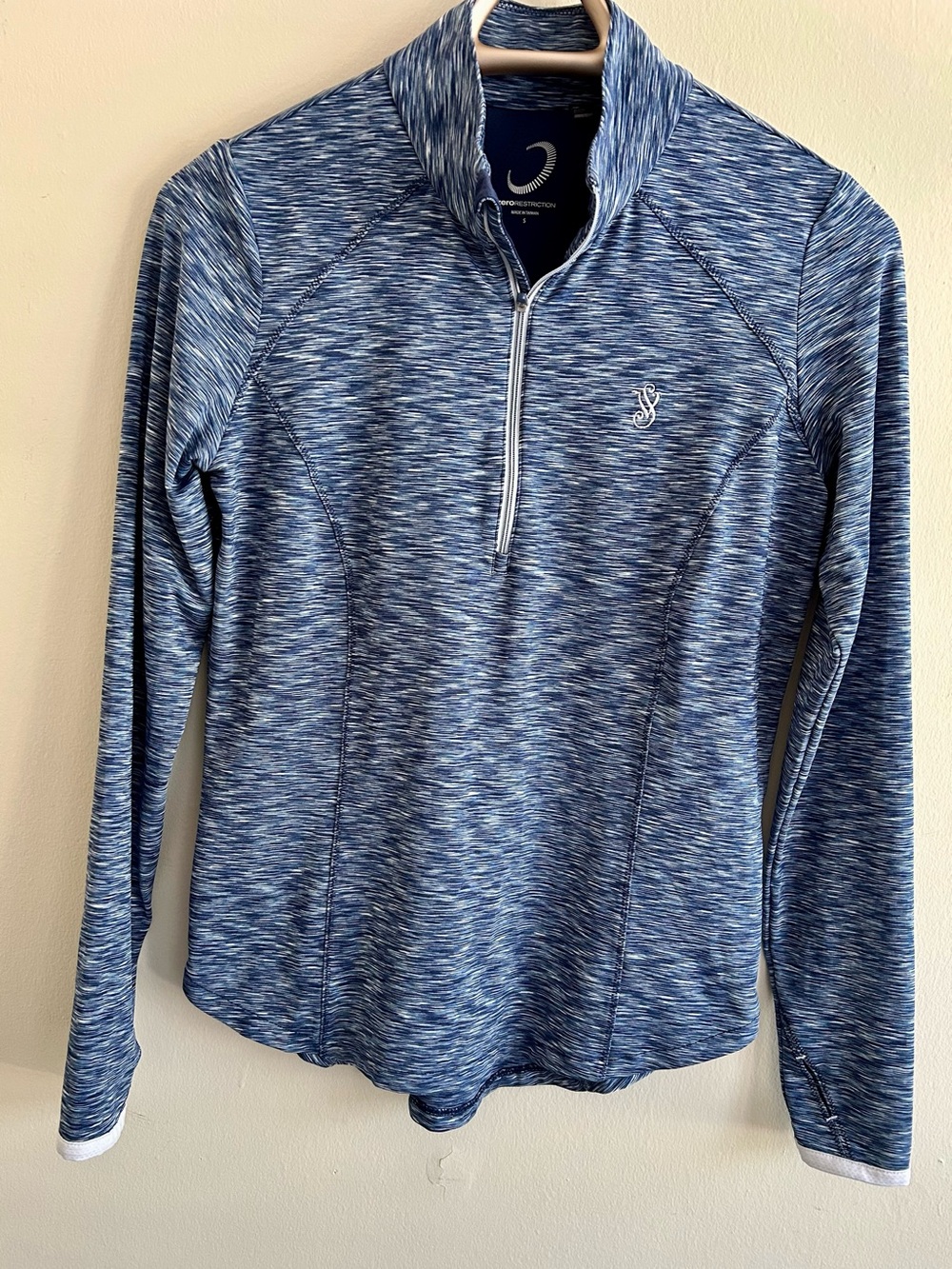 Zero  Resrtriction Blue Space-Dyed Quarter-Zip Pullover